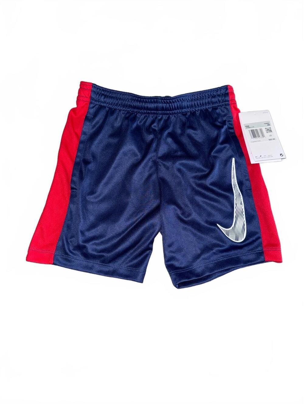 Nike Kids Training Shorts XS Navy Blue Red Polyester